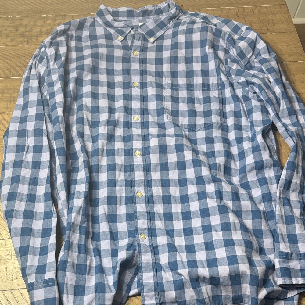 Sonoma Blue and White Plaid Men's Shirt